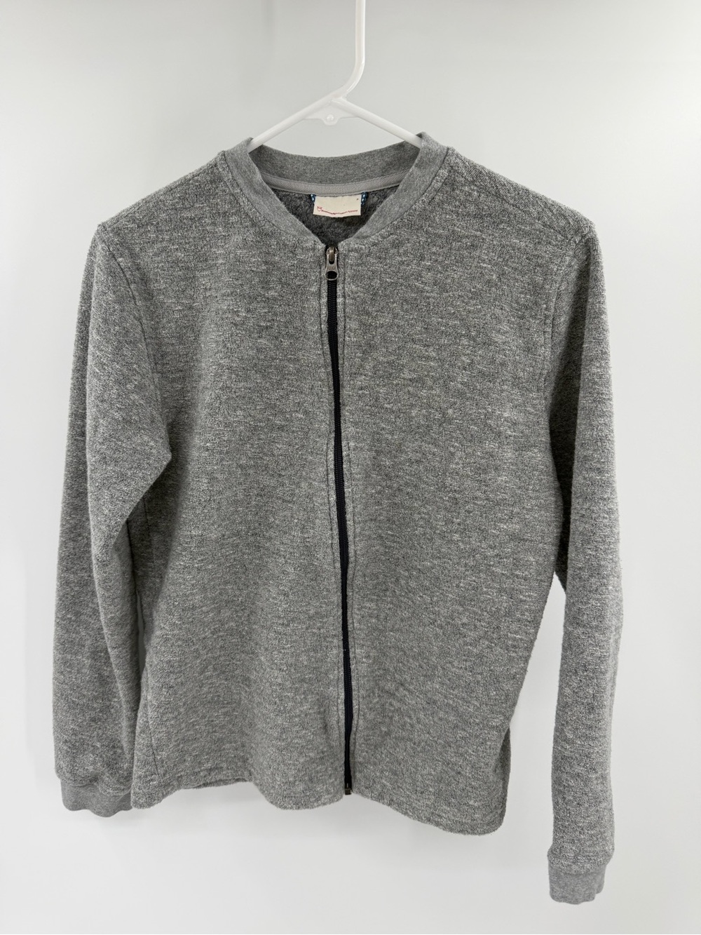 Knowledge Cotton Apparel Men's Grey Zip-Front Sweater Jacket Small Cotton